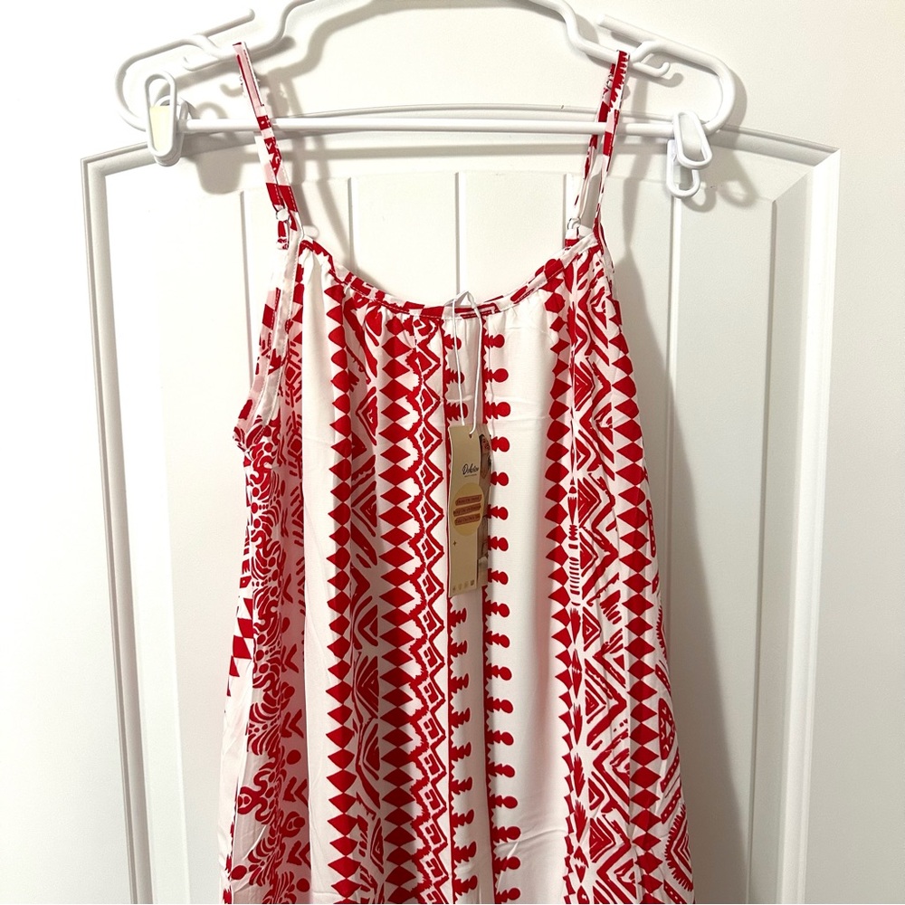 Dokotoo Boho Red & White Maxi Dress - Picture 8 of 11